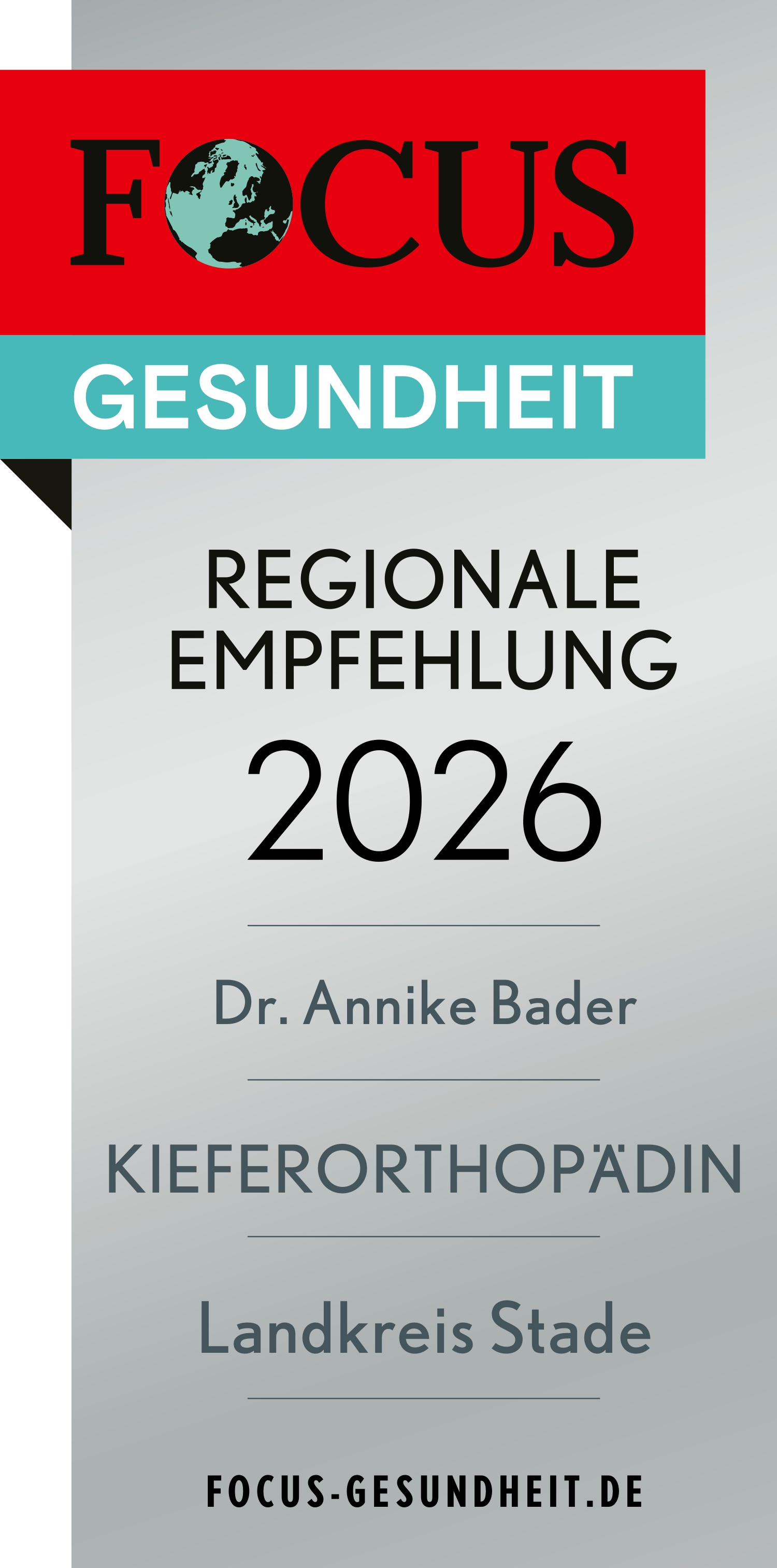 FOCUS Gesundheit Regionale Empfehlung 2026 Dr. Annike Bader